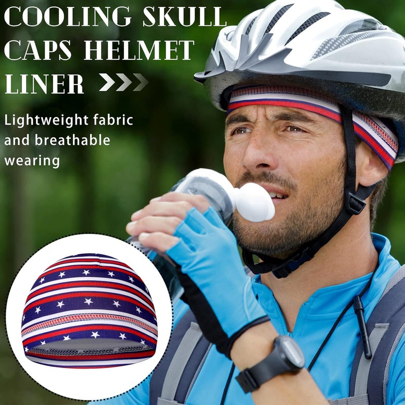 Tarpop 10 Pcs Men Skull Caps Cooling Welding Hard Helmet Liner Cycling Skull Caps Wicking Beanie Do Rag Head Wrap for Men - Image 3